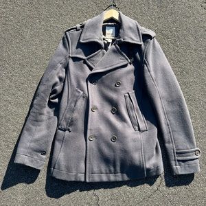 Diesel Double Breasted Grey Peacoat (Large)